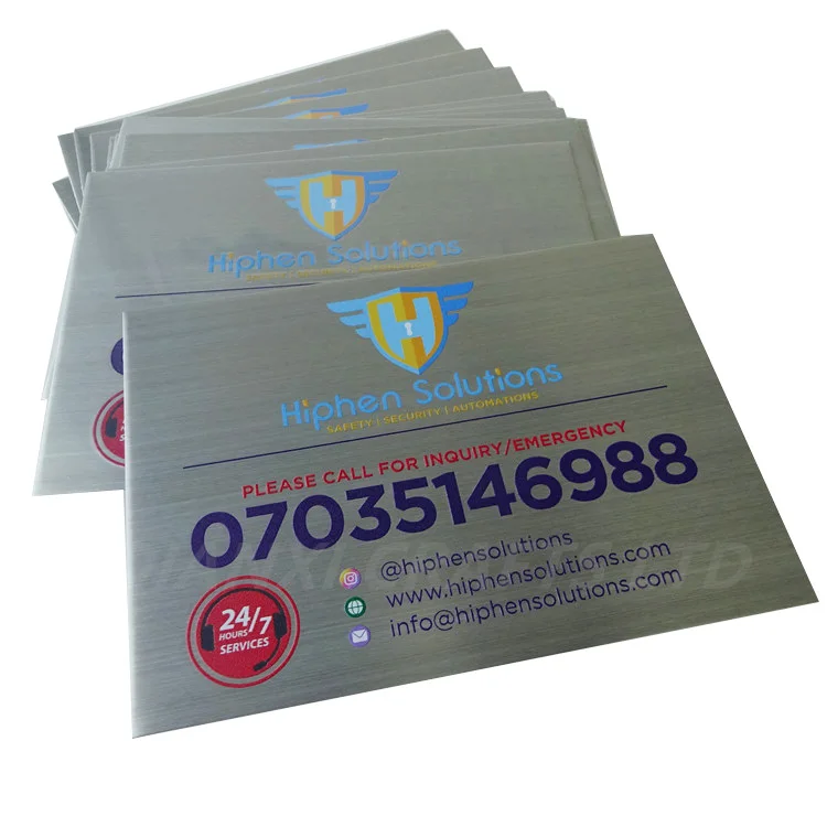 product self adhesive aluminum name plates sign anodised metal nameplate tags anodized aluminium labels291-3