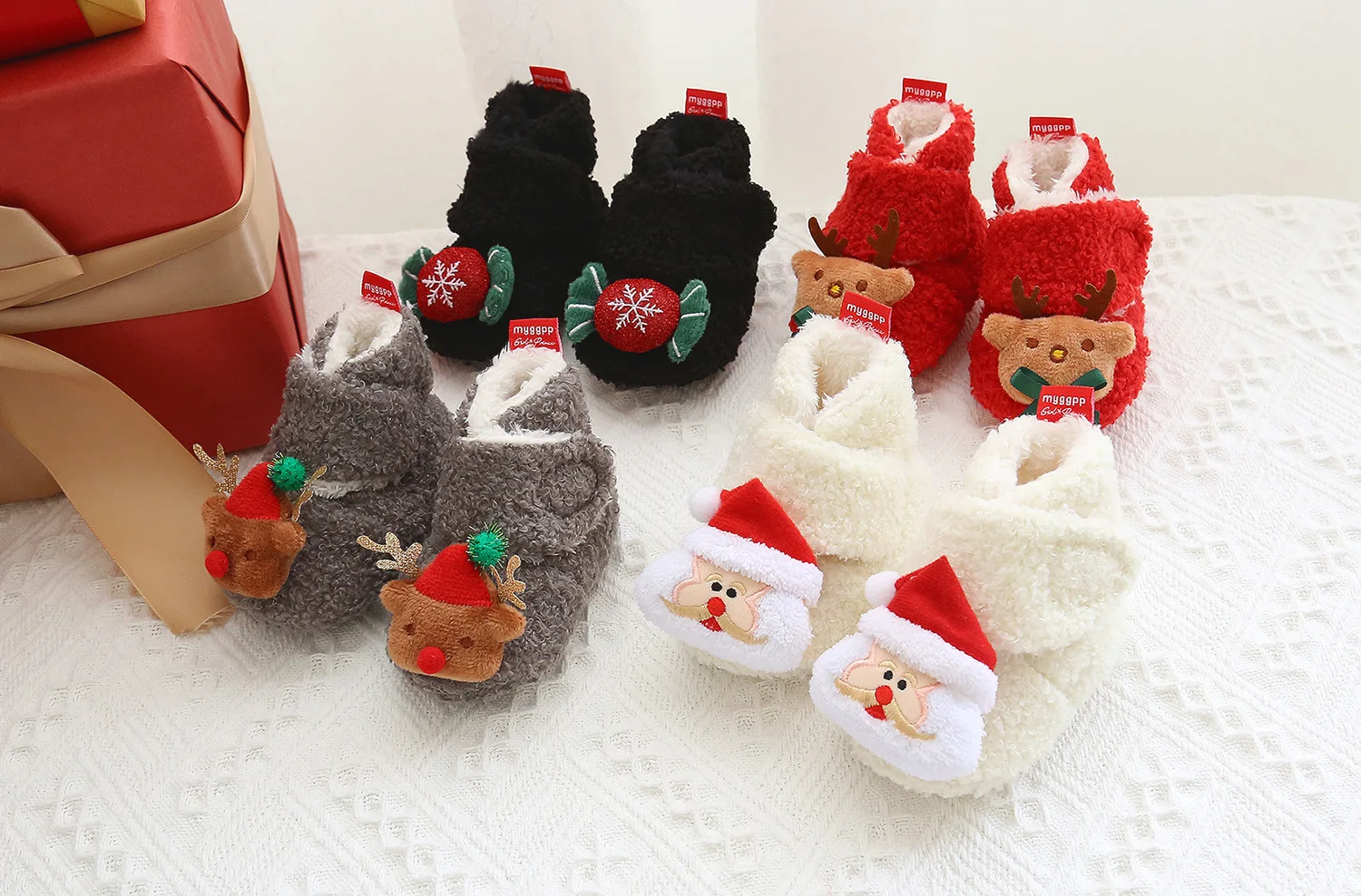Cute Infant Socks Slippers Toddler Newborn Christmas Baby Shoes