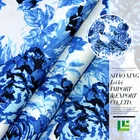 Woven Fabric Dress 2021 New Design Comfortable Blue Peony Woven Printed Cotton Fabric For Dress