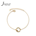 Silver Bracelet Zirconsilver Customized 925 Sterling Silver Gold Plated Circle Dainty Bracelet With Zircon