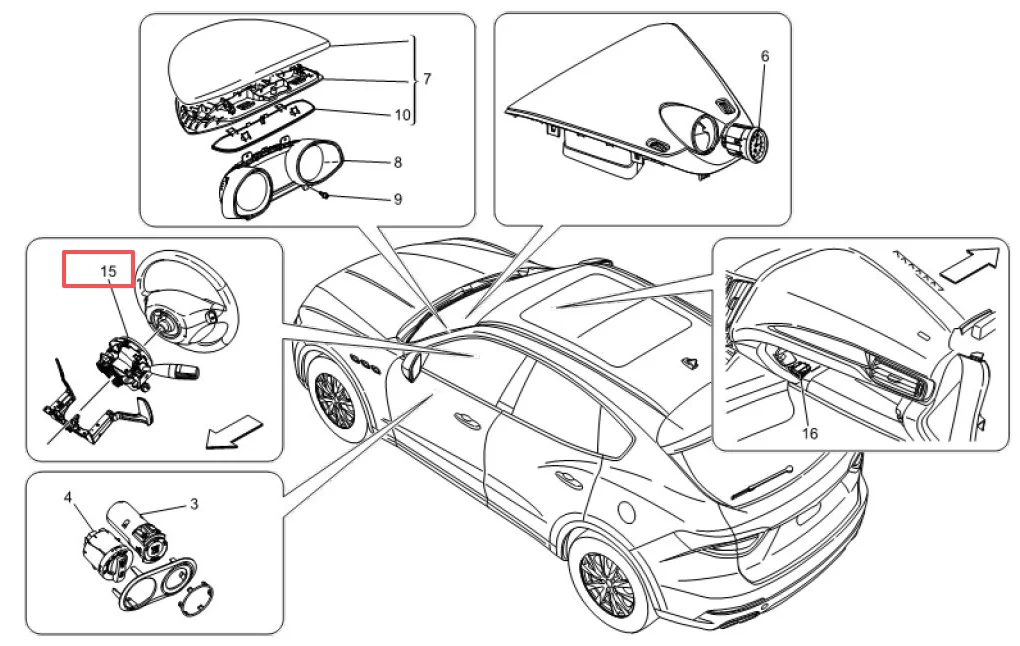 Best Price Car Spare Parts ABS Plastic Column Switch For Maserati Levante 2017 OE 670093948 supplier