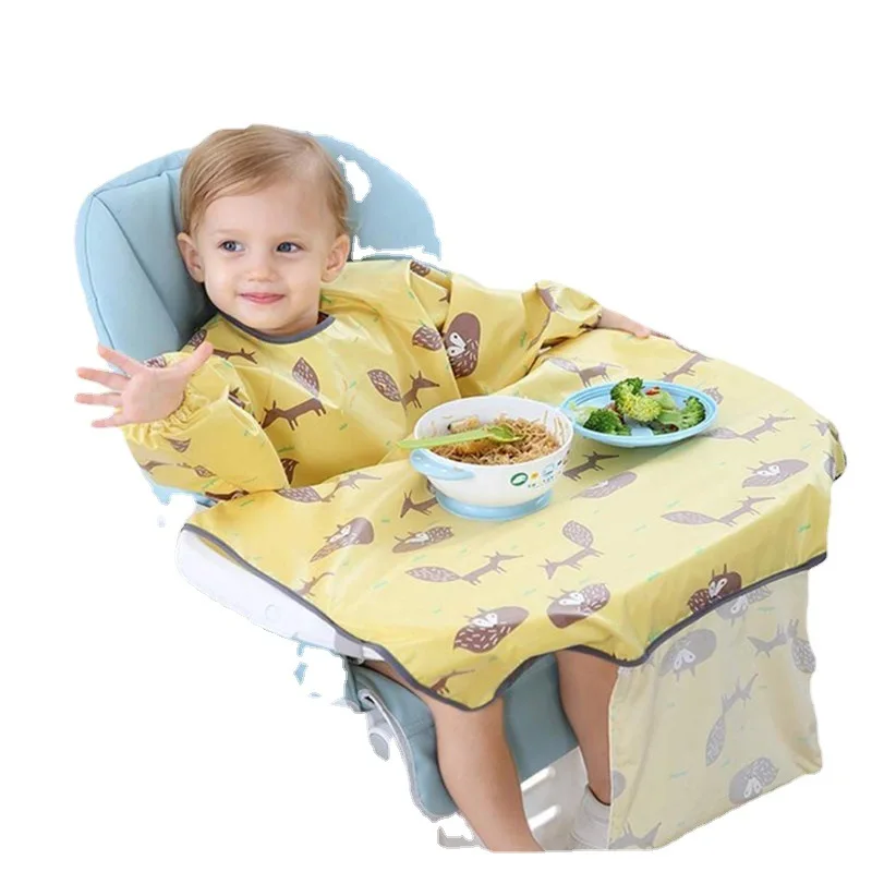 New All Inclusive Dining Chair Cover Bib Baby Led Weaning Bib Apron Cloth Cover High Chair Waterproof Coverall Baby Feeding Bib