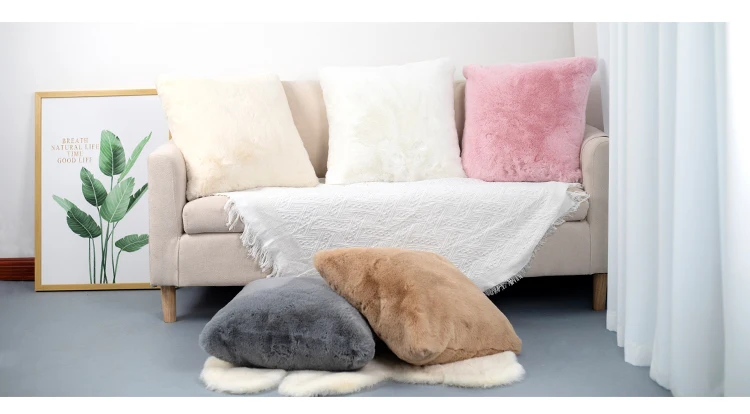 Wholesale Throw Pillow Modern Fur Throw Pillow Covers White Faux Rabbit Fur Throw Pillows H442d123ca77d4d78aa7040485c8fdffaQ