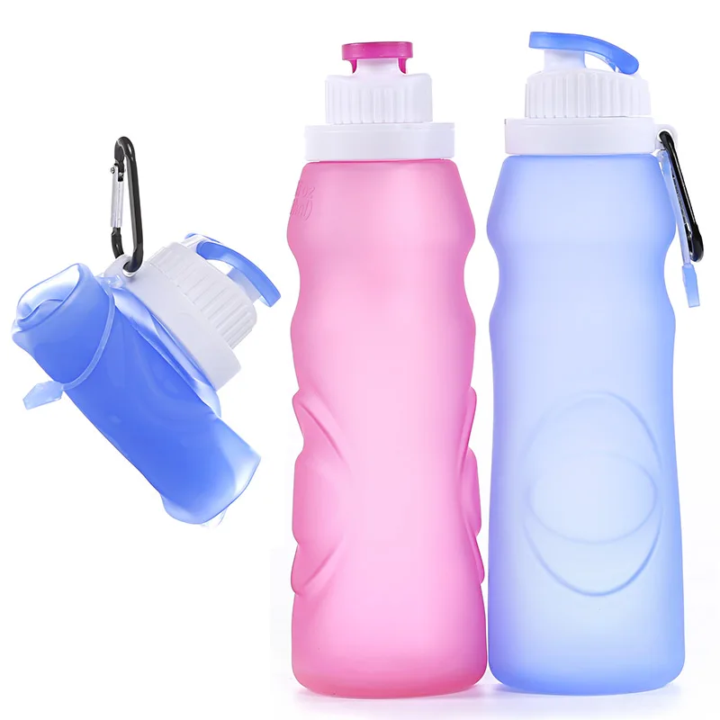 Portable Leak Proof Silicone Foldable Sports Collapsible Water Bottle For Journey Outdoor