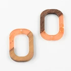 Resin Mixed Color Resin And Wood Drop Pendants Resin Wood Splicing Fashion Popular DIY
