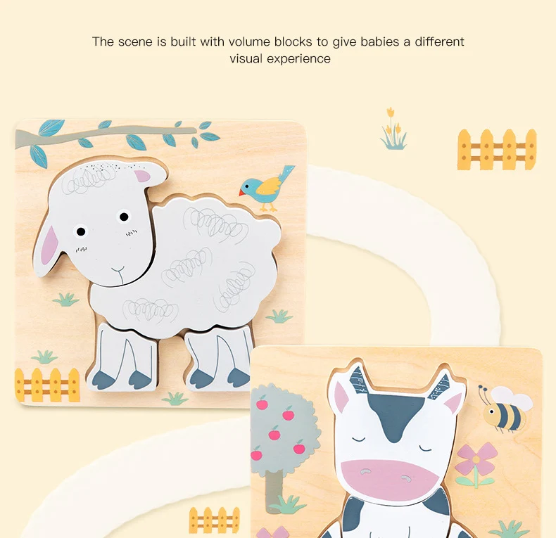 Nouveau puzzle d'avion 3D en bois pour bébé, planche de puzzle animal éducatif précoce, dessin animé en bois, jouets pour filles, usine