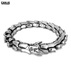 Silver Bracelet Trendy Silver Plated Dragon Bracelet Stainless Steel Chains Thick Bracelet Men
