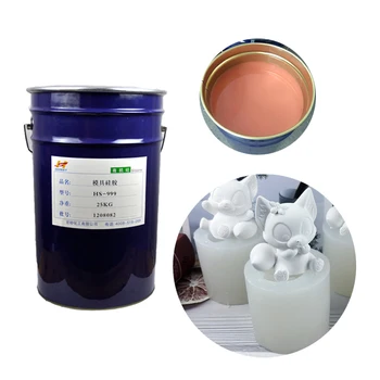 liquid rtv2 resin silicone soft material for making molds red resin art high tear strength 25 kg factory