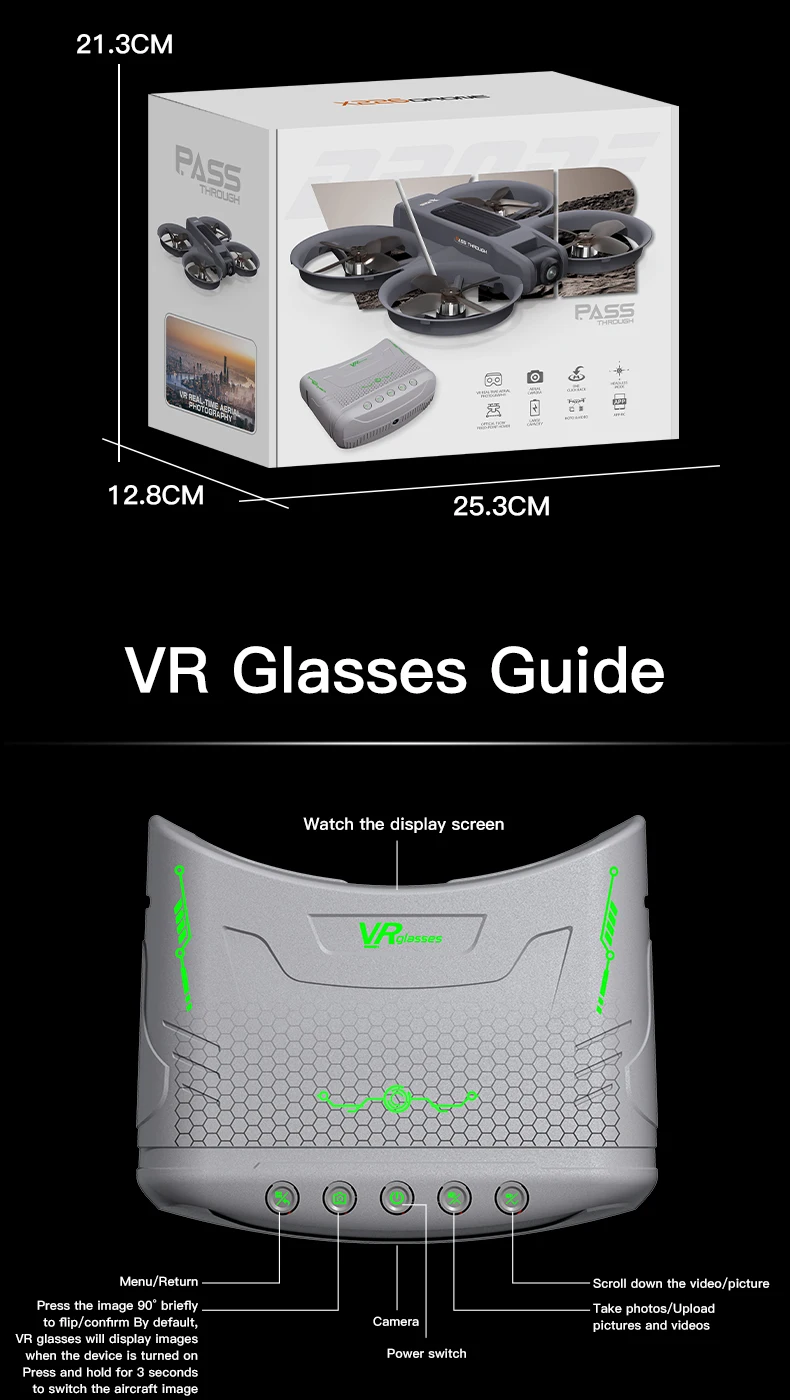 2025 New X226 Drone with VR Glasses 4k Hd Dual Camera Fpv 15 Minutes Flying Battery Long Range Rc Quadcopter Drone