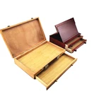 Home Decoration Natural Color Luxury Wooden Box Two-Layer Drawer Small Wood Box For Sale