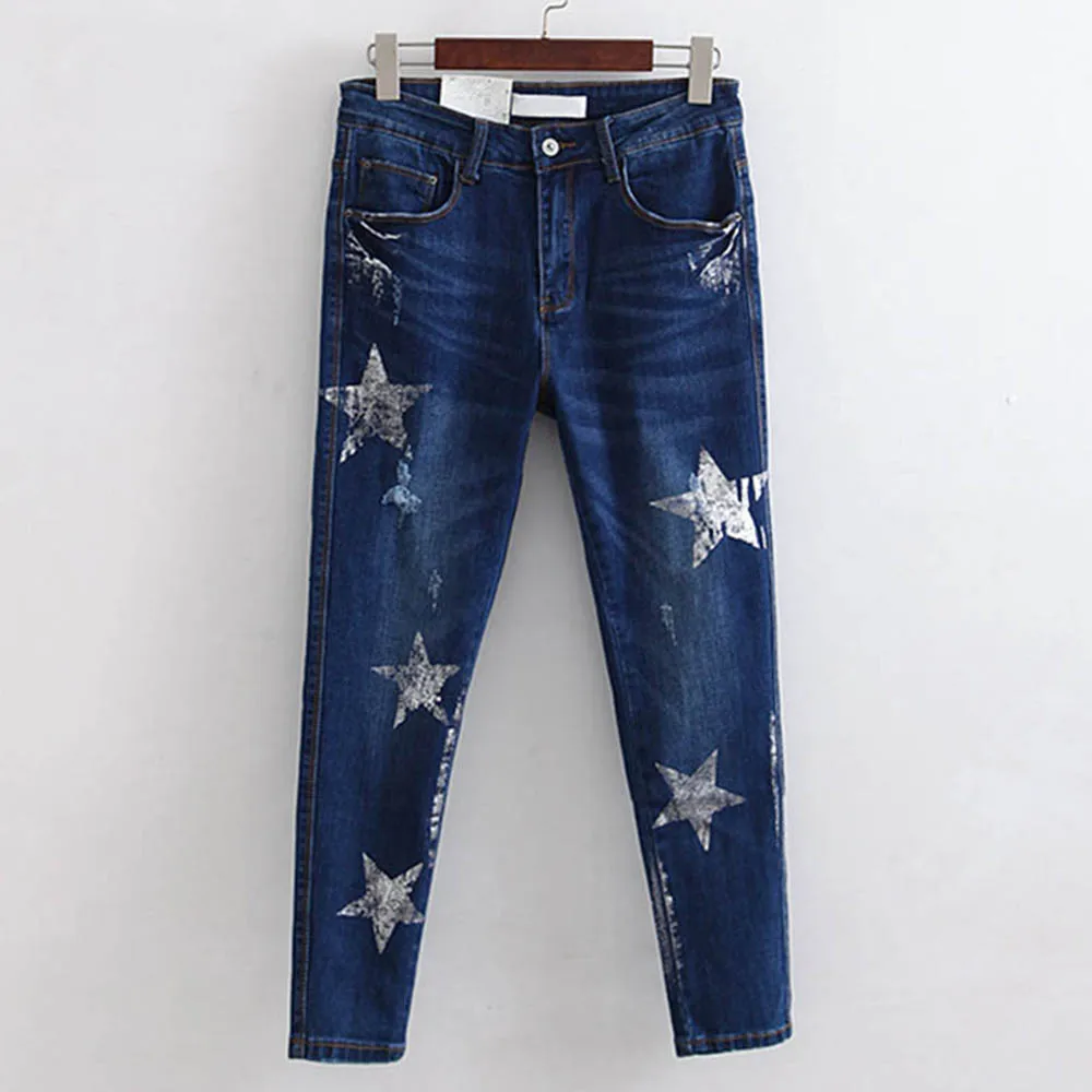 New Fashion Womens Slim Fit Blue Sparky 