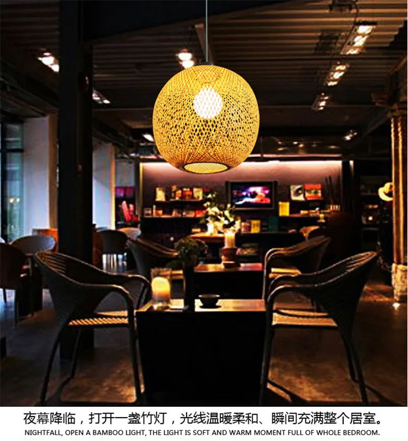 Janpanese interior designer fancy light for home bamboo lamp shades modern craft hanging pendant light