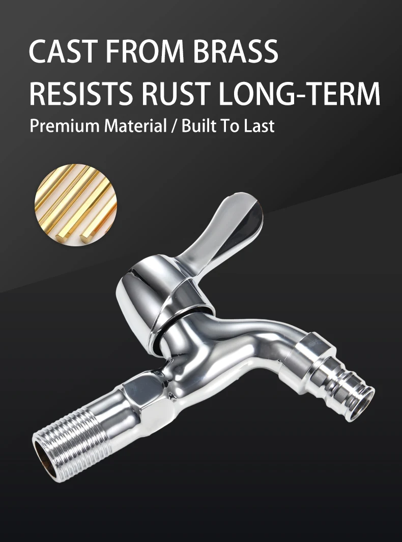 Brass Modern ABS Handle Wall-mounted Bib Cock Drinking Water Safe High Water Flow Soft Aerated Stream Drip-Free Leak-Proof factory