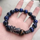 Lapis Bead 2021 New Natural Stone Lapis Lazuli Stainless Steel Accessories Dragon Bead Feng Shui Bracelet