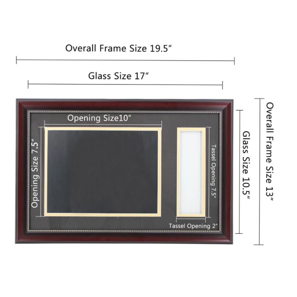 Hot Selling 8.5*11 PS Certificate Frame Graduation Diploma Frame with Tassel details
