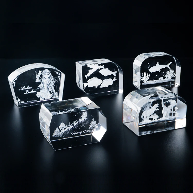 product wholesale factory custom tourist glass paperweight animals 3d laser crystal souvenir gifts-31