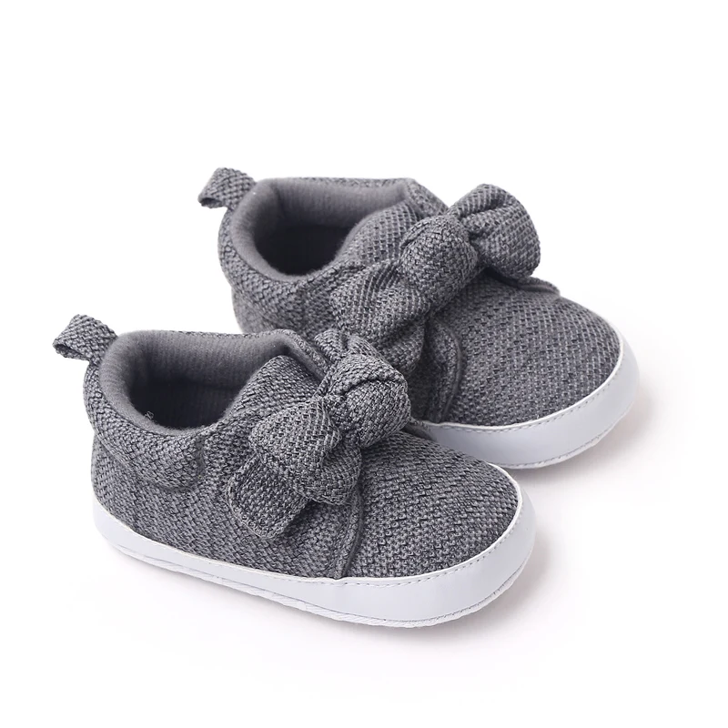 Spring and Autumn New Knitted Bow 0-1 Year Old Baby Princess Soft Soled Shoes for Girls details