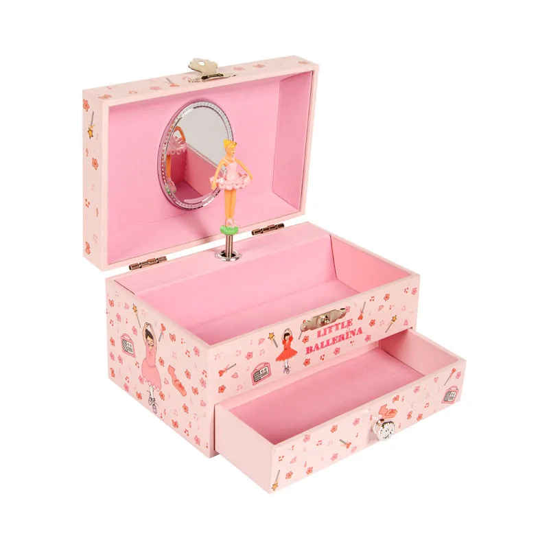 Ever Bright 2024 New Style Small Wooden Christmas Jewelry Music Box Wind Up Music Boxes Promotional Gift For Kids