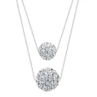 Necklace Rhinestone Necklaces SKA S925 Sterling Silver Necklace Rhinestone Pendant Chain Necklaces Set