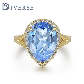 New Luxury Blue Gold Red Engagement Ring, High end and Grand Grade Ring Women's Accessories Ring
