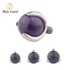 Piercing Custom Titanium Prong Set Amethyst Stone Labret Dermal Anchop Top End Piercing Jewelry