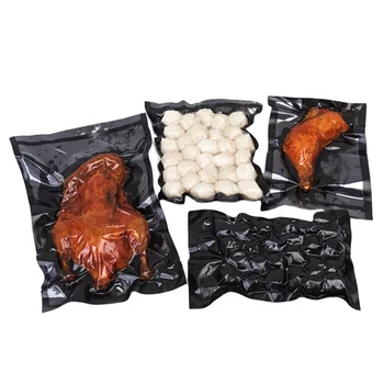 Nylon PA PE food grade laminated sealed Embossed Vacuum Bag plastic compression sausage meat storage packaging Black Vacuum bags