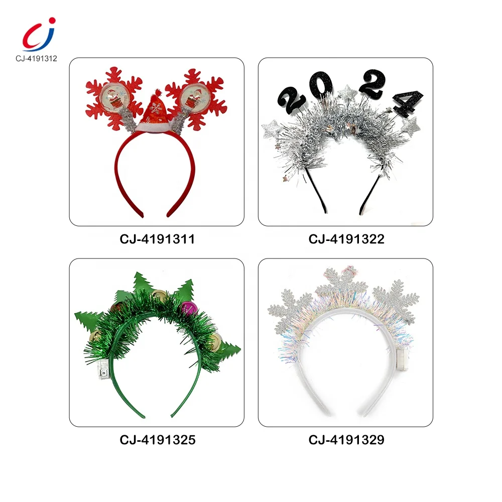 Chengji wholesale holiday party decoration popular antlers headbands cool light effect fashion christmas headband for kids