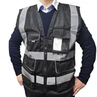 Safety Vest XIAKE Safety Vest Black With 8 Pockets Zipper Front Meets EN ISO And ANSI Standards