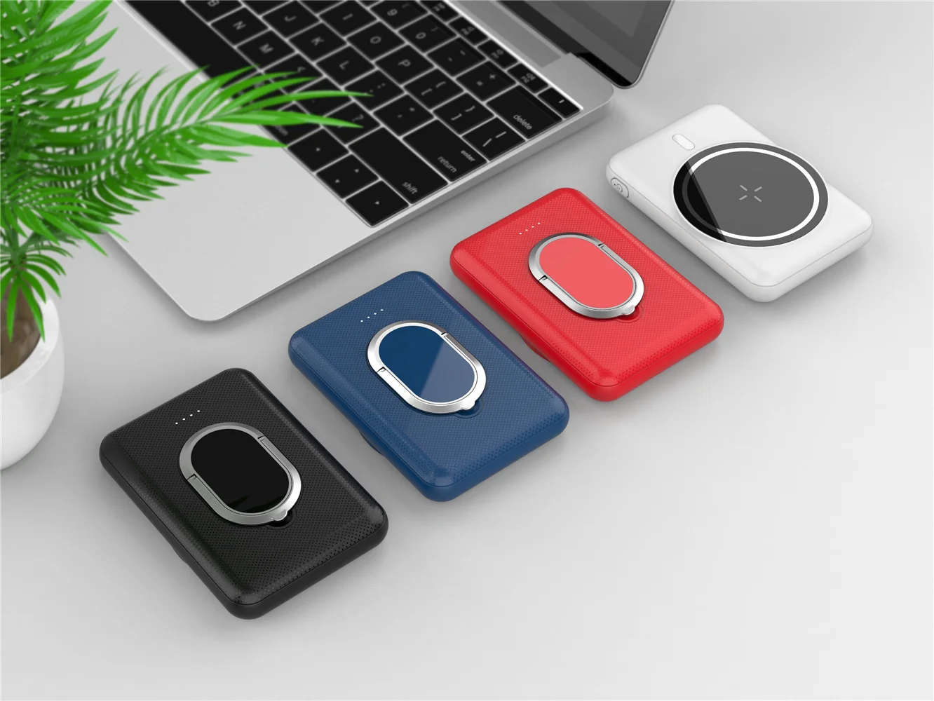 2021 New Trends 5W Magsafe 15W Wireless Power Bank 5000mAh with Stand for Iphone 12