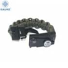 Compass Survival Bracelet Outdoor Survival Kit With Whistle Compass Fire Starter Adjustable Bracelet