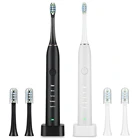 Pearly Whites Customized Black Electric Toothbrushes Dupont Bristles For Pearly Whites And Healthy Gums
