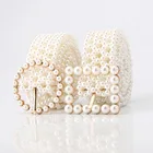 Dresses Belt Wholesale Custom Ladies Simple Pearl Metal Buckle Belt Fashion Women's Dress With Belt