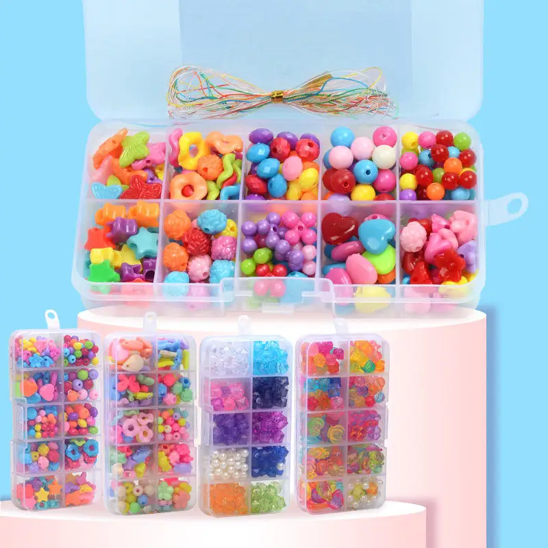 2022 High Quality Crafting Beads Educational Toys Deep Color Acrylic Beads Set