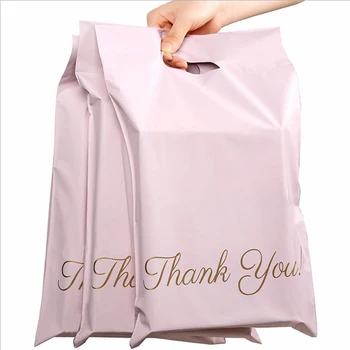 Self Adhesive Biodegradable Compostable Custom Large Plastic Shipping Die Cut Poly Mailing Bags With Handle Black