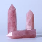 Wholesale High Quality Natural Crystal Wand Rose Quartz Crystal Tower Pink Crystal Point For Healing
