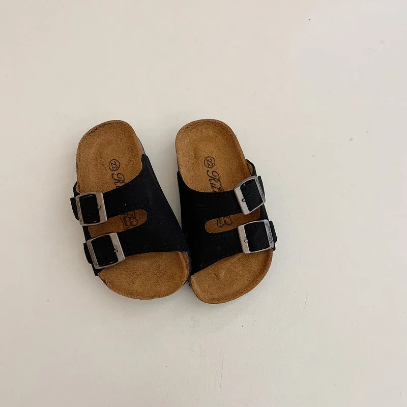 Children's Cork Slippers Summer New Boys' Fashion Slippers Baby Beach Shoes Parent Child