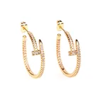 Earring Silver Big Statement Hoop Earring Anti-allergic Skin Friendly 925 Sterling Silver CZ Stone Piercing Earring