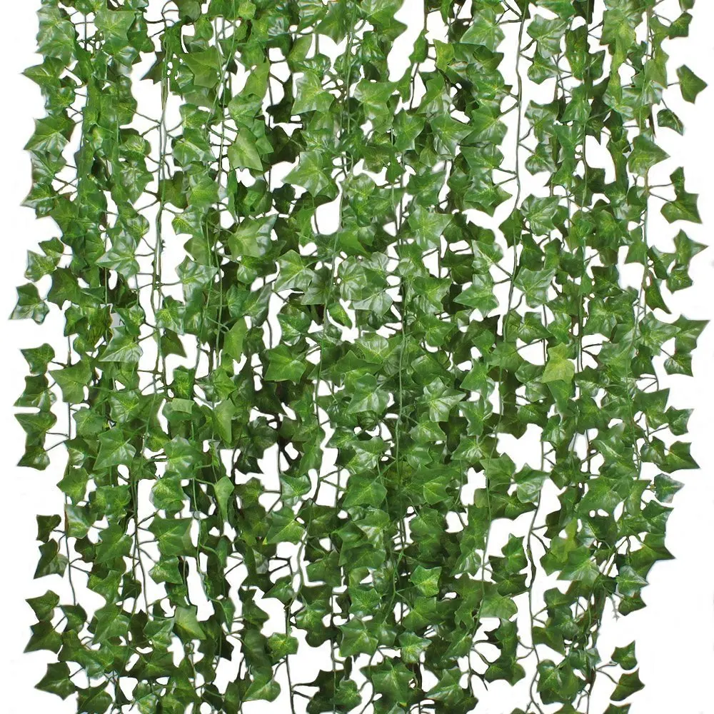 12Pcs Artificial Silk Flower Ivy Vine Hanging Garland Party Wedding Home Decor 
