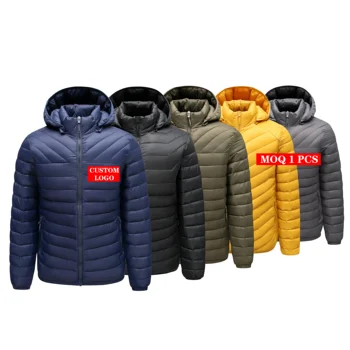 Wholesale OEM Light Warm Custom Logo Chaqueta Nylon Long Black Winter Quilted Jacket Bubble Coat Men Shiny Puffer Jackets