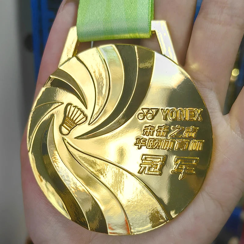 Customization Logo Gold Silver Bronze Metal Sports Medals Award Gold Badminton Champion Medal manufacture