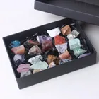 Natural 25 Pcs Chakra Yoga Body Healing Energy Natural Irregular Rough Gemstones Crystals Quartz Gift Set