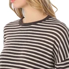 White Pullover Black And White Striped Long-sleeved Pullover Knit Bottoming Shirt Ladies Sweater