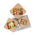 Take Customizable Disposable Kraft Brown Take Out Container Food Box For Restaurant Catering And Party