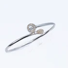 Bracelet Real Silver Bracelet Zircon Bracelet 925 Sterling Silver Real Gold Plated Chain Adjustable Bracelet