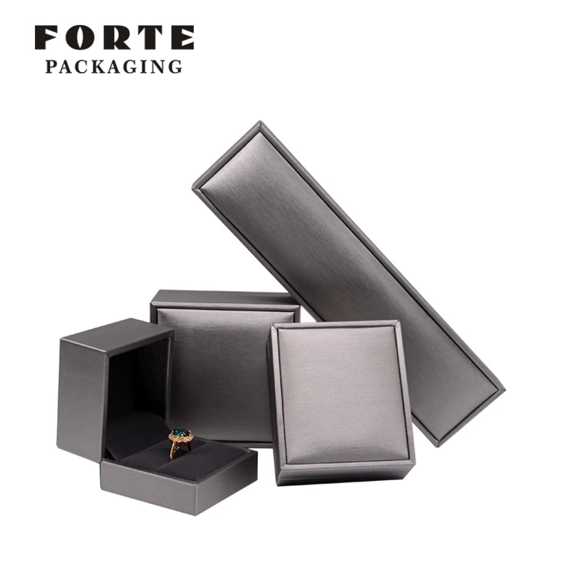logo leather jewellery boxes packaging necklace earring jewelry