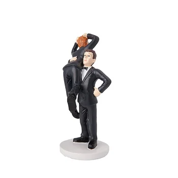 Funny Comical Gay Wedding Cake Topper Wedding Collectibles Souvenirs Gifts Custom Resin Wedding Figurines