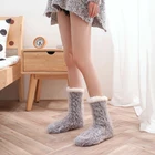 Warm Plush Slipper Socks Colorful Warm Crew Socks Cozy Soft For Winter Indoor