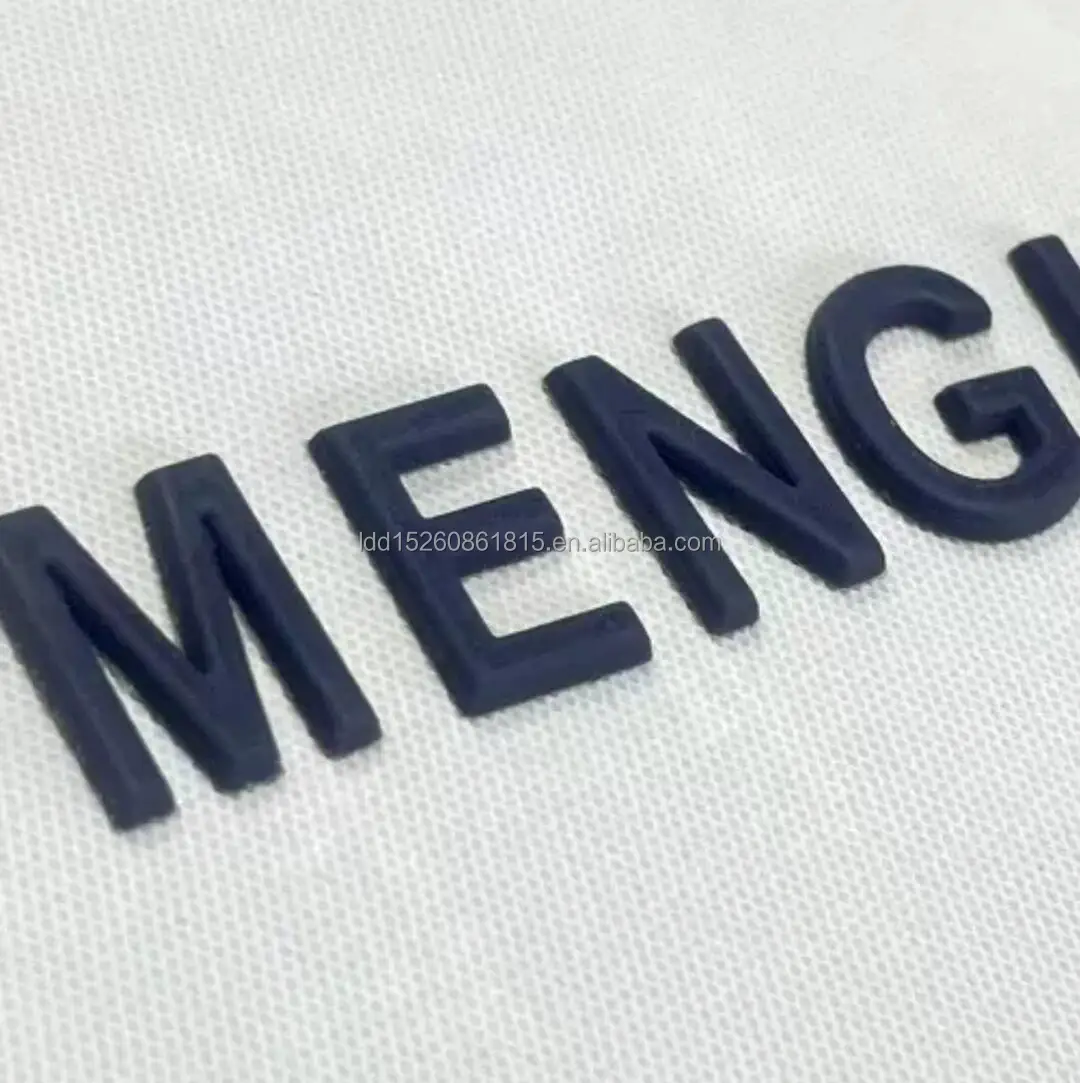 Customized 3d Raised Heat Transfer Print Silicone Labels Soft Touch for Caps