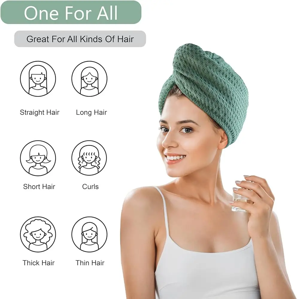 top quality large spa hair towel turban women waffle hair wrap for curls