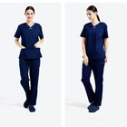 Uniform Women Nurses Scrub Set 2 Pieces Sets Uniform Women And Man Suit Beauty Salon Work Cloth